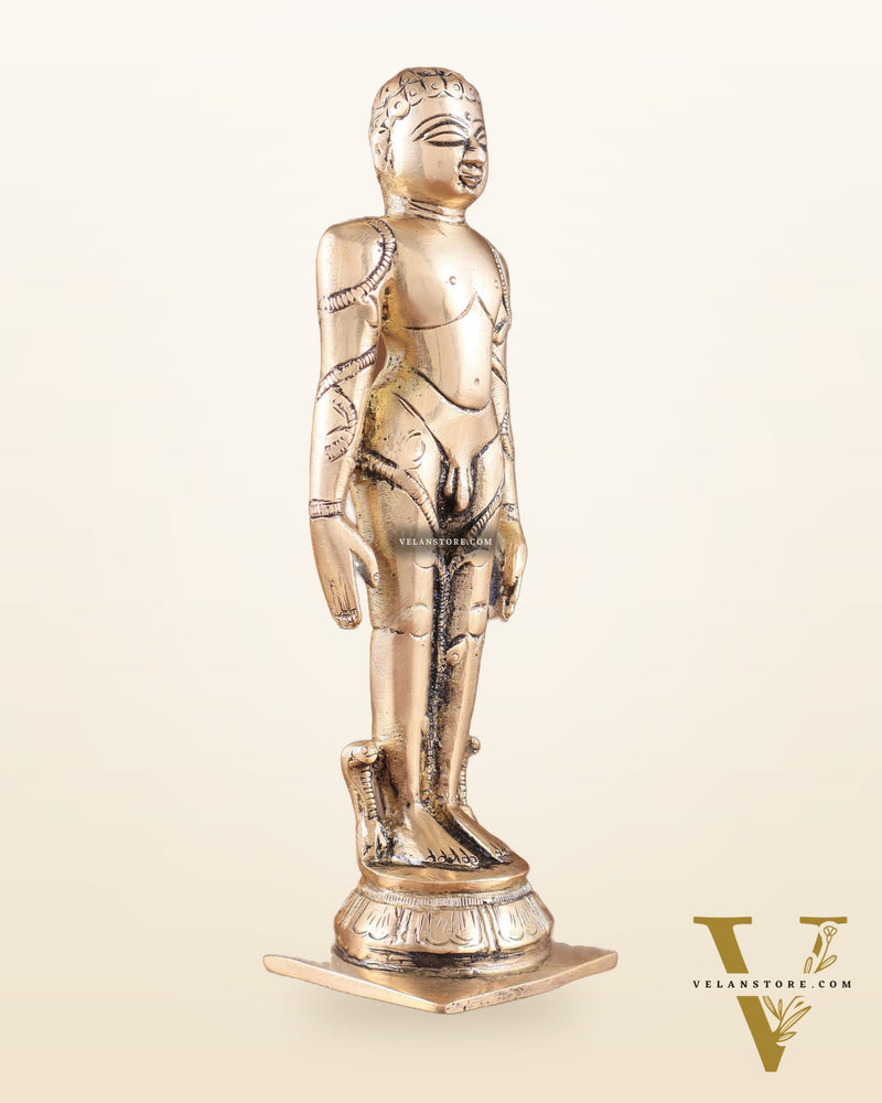 Brass Mahavir Ji Jain God Standing Statue 8"