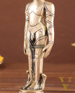Brass Mahavir Ji Jain God Standing Statue 8"