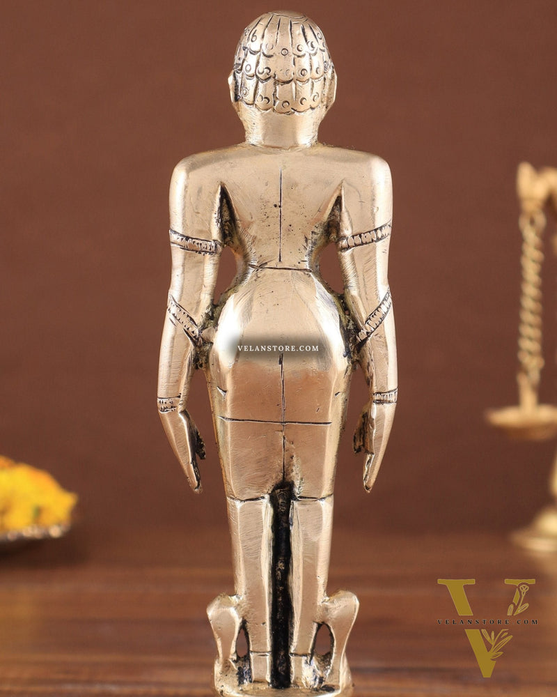 Brass Mahavir Ji Jain God Standing Statue 8"
