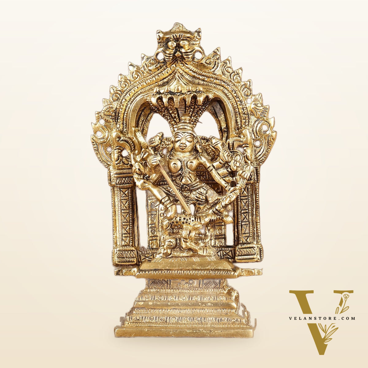 Brass Mahishasur Mardini durga Small Idol | Height: 5.5 inch