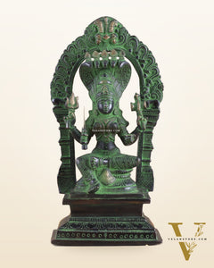 Brass Mariamman Karumariamma Idol | Height: 9.5 inch black and green