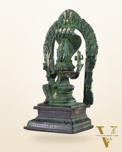 Brass Mariamman Karumariamma Idol | Height: 9.5 inch black and green