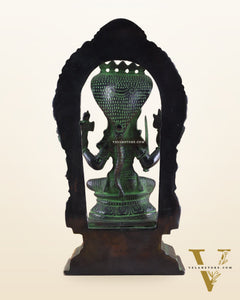 Brass Mariamman Karumariamma Idol | Height: 9.5 inch black and green