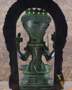 Brass Mariamman Karumariamma Idol | Height: 9.5 inch black and green