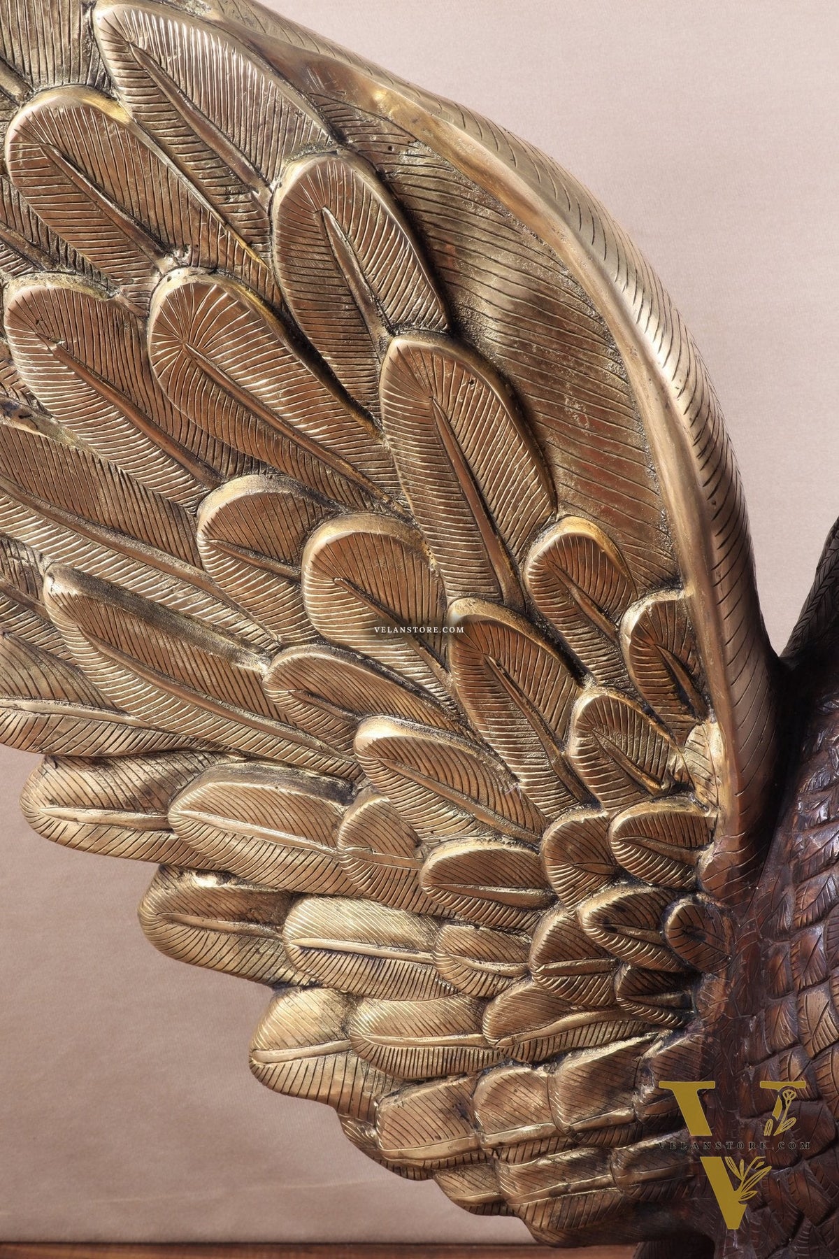 Brass Massive Eagle Jatayu with Open Wings Sculpture 41 inch