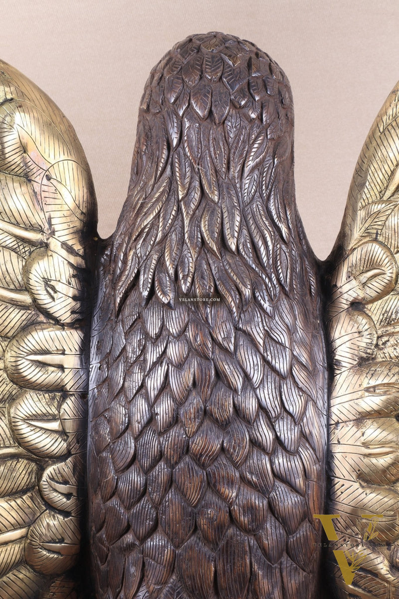 Brass Massive Eagle Jatayu with Open Wings Sculpture 41 inch