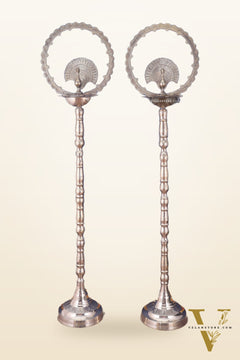 Brass Mayur Inauguration Lamp – Large (Pair) 54"