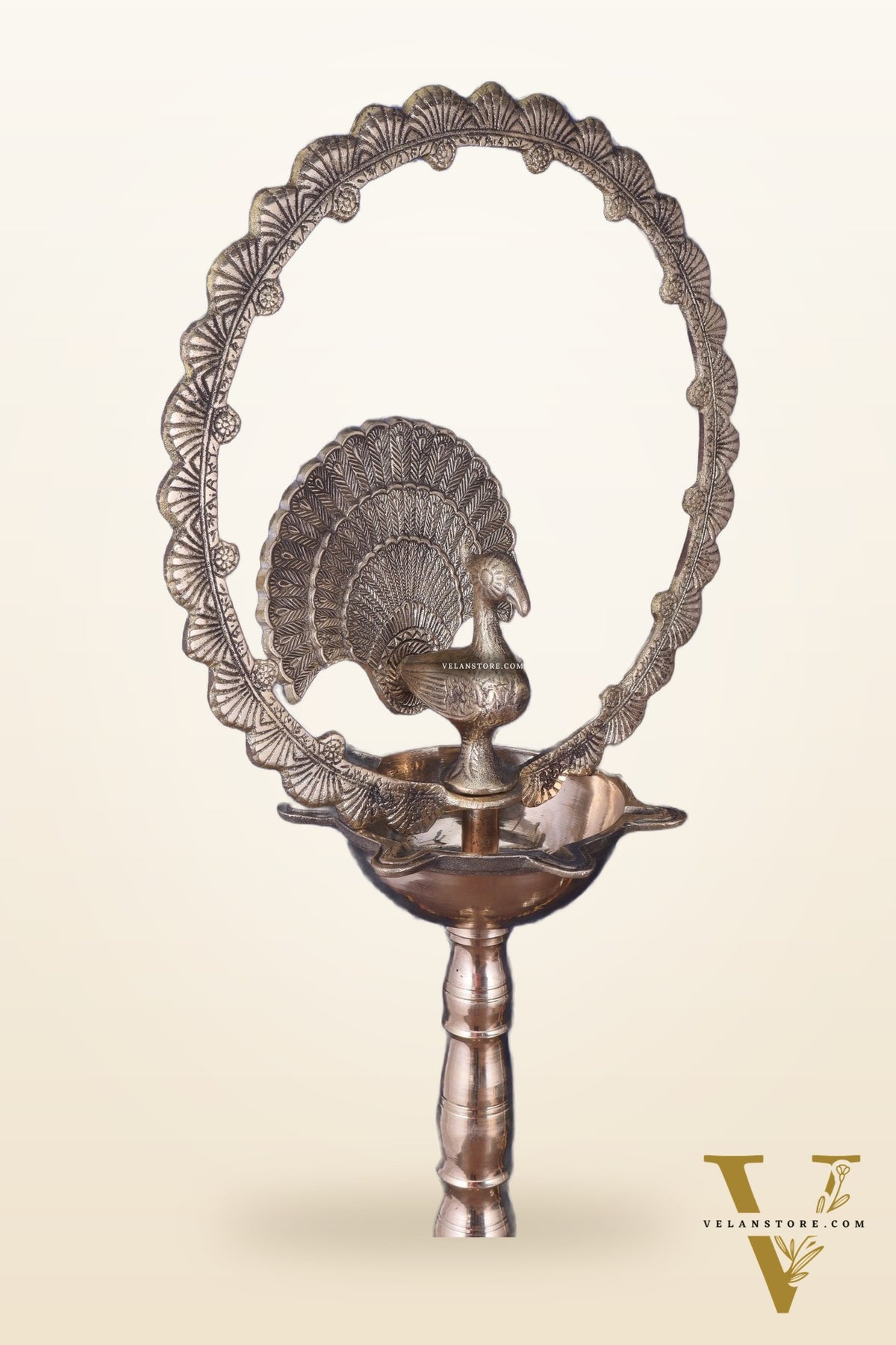 Brass Mayur Inauguration Lamp – Large (Pair) 54"