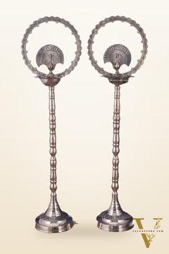 Brass Mayur Inauguration Lamp – Pair 46"