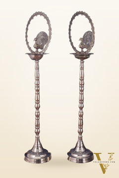 Brass Mayur Inauguration Lamp – Pair 46"