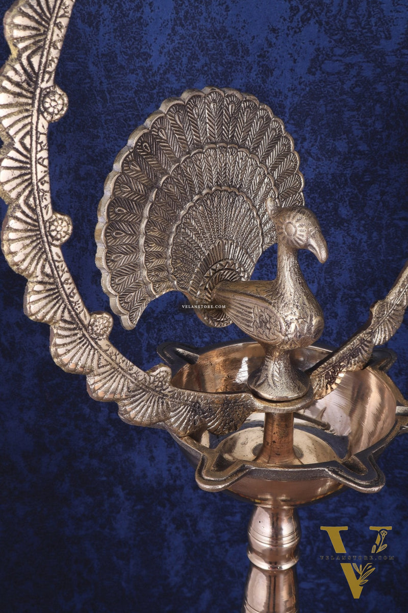 Brass Mayur Inauguration Lamp – Pair 46"