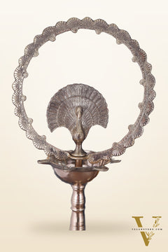 Brass Mayur Inauguration Lamp – Pair 46"