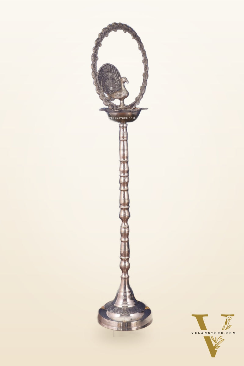 Brass Mayur Inauguration Lamp – Pair 46"