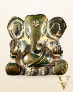 Brass Miniature Appu Ganesh Idol with Big Ears 3" Sandfinish