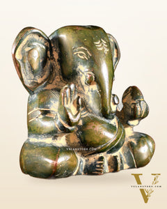 Brass Miniature Appu Ganesh Idol with Big Ears 3" Sandfinish