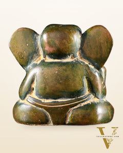Brass Miniature Appu Ganesh Idol with Big Ears 3" Sandfinish