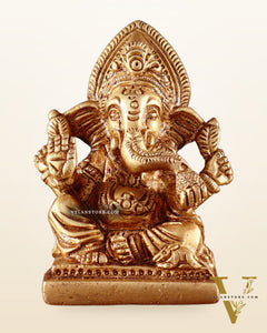 Brass Miniature Ganesha Idol 3.5"