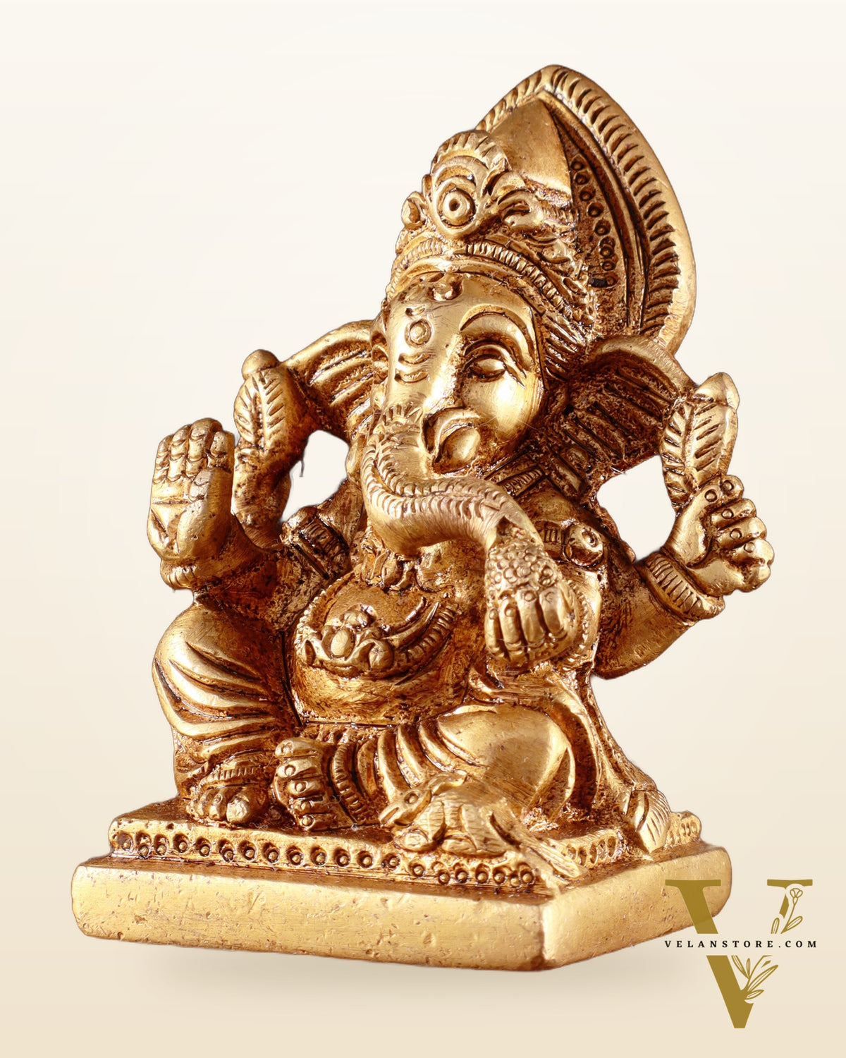 Brass Miniature Ganesha Idol 3.5"