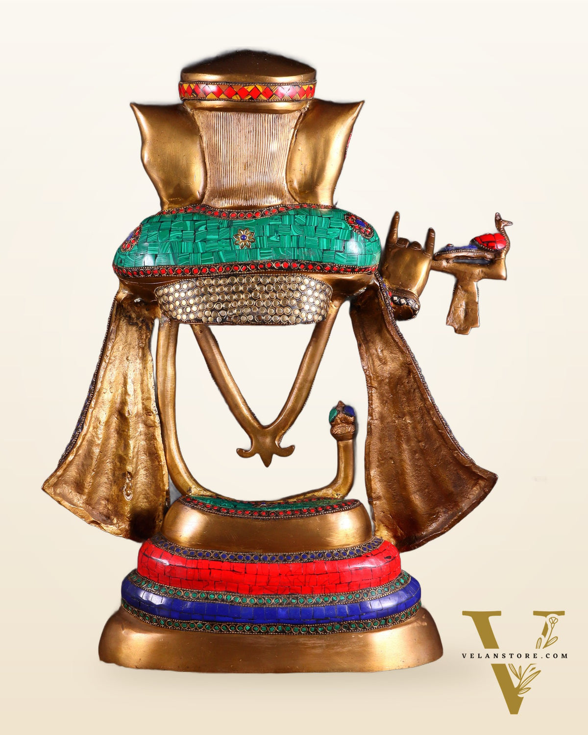 Brass Modern Ganesha playing flute Statue  - 20 Inch