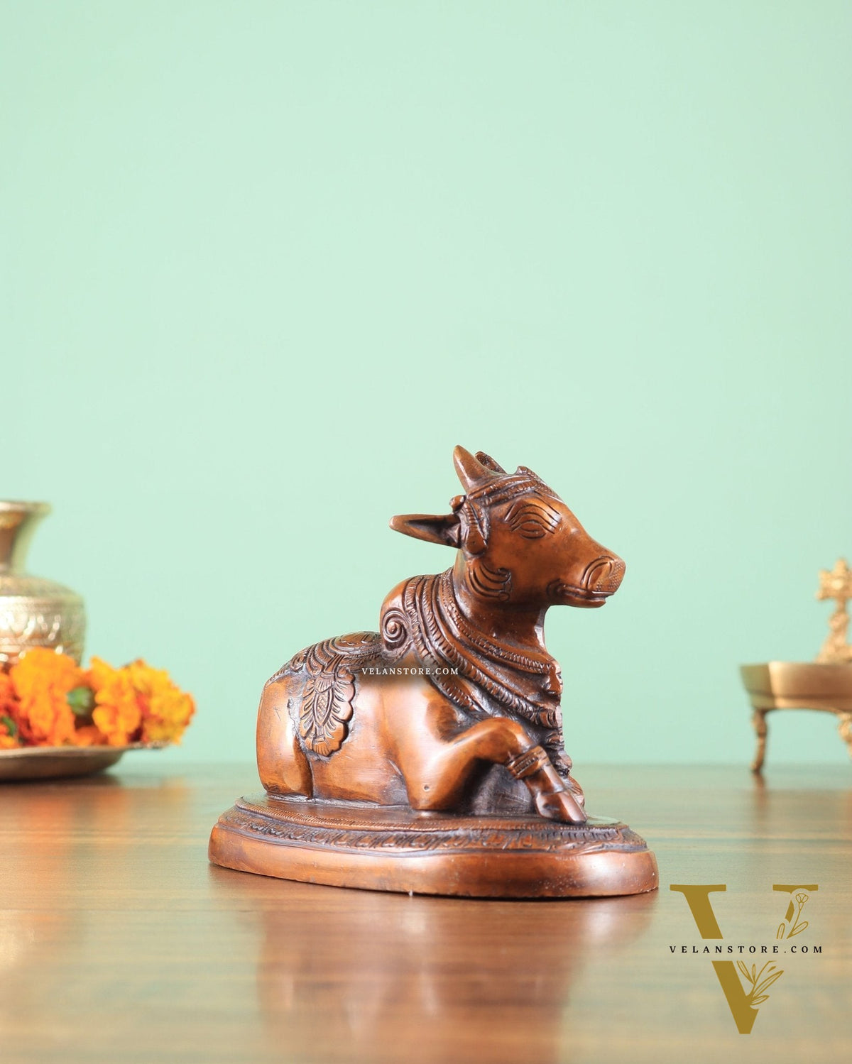 Brass Nandi Bull Idol copper tone | 5.5 inch