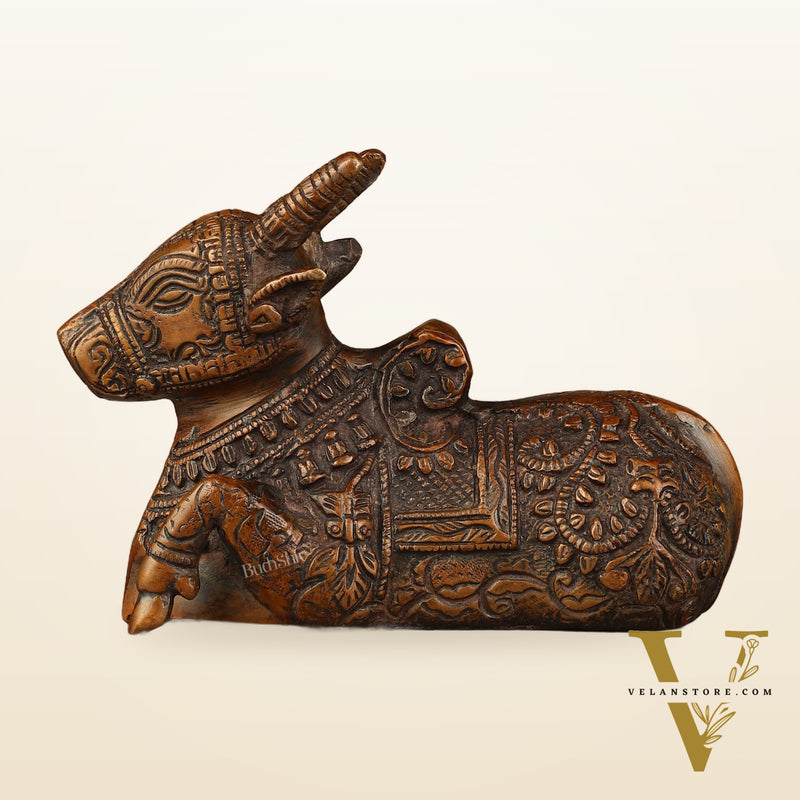 Brass Nandi Idol - 6 inch