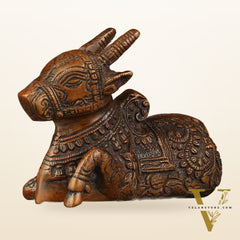 Brass Nandi Idol - 6 inch