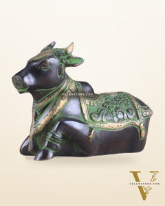 Brass Nandi Idol Black and green tone | 6"