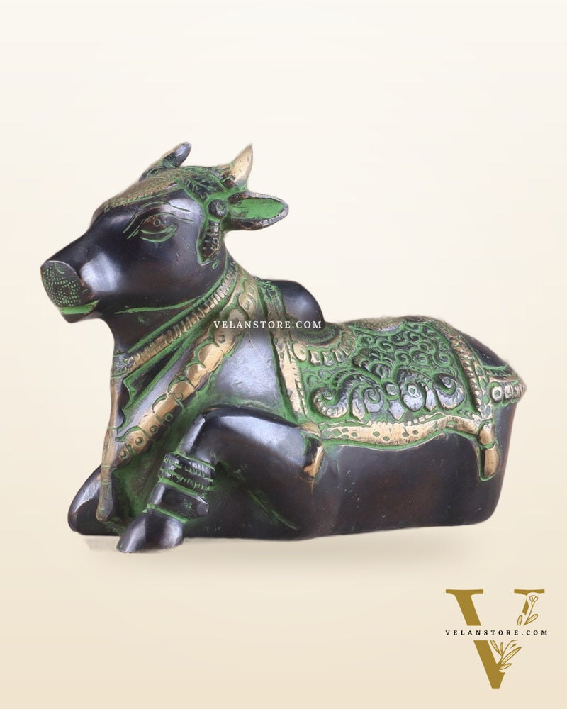 Brass Nandi Idol Black and green tone | 6"