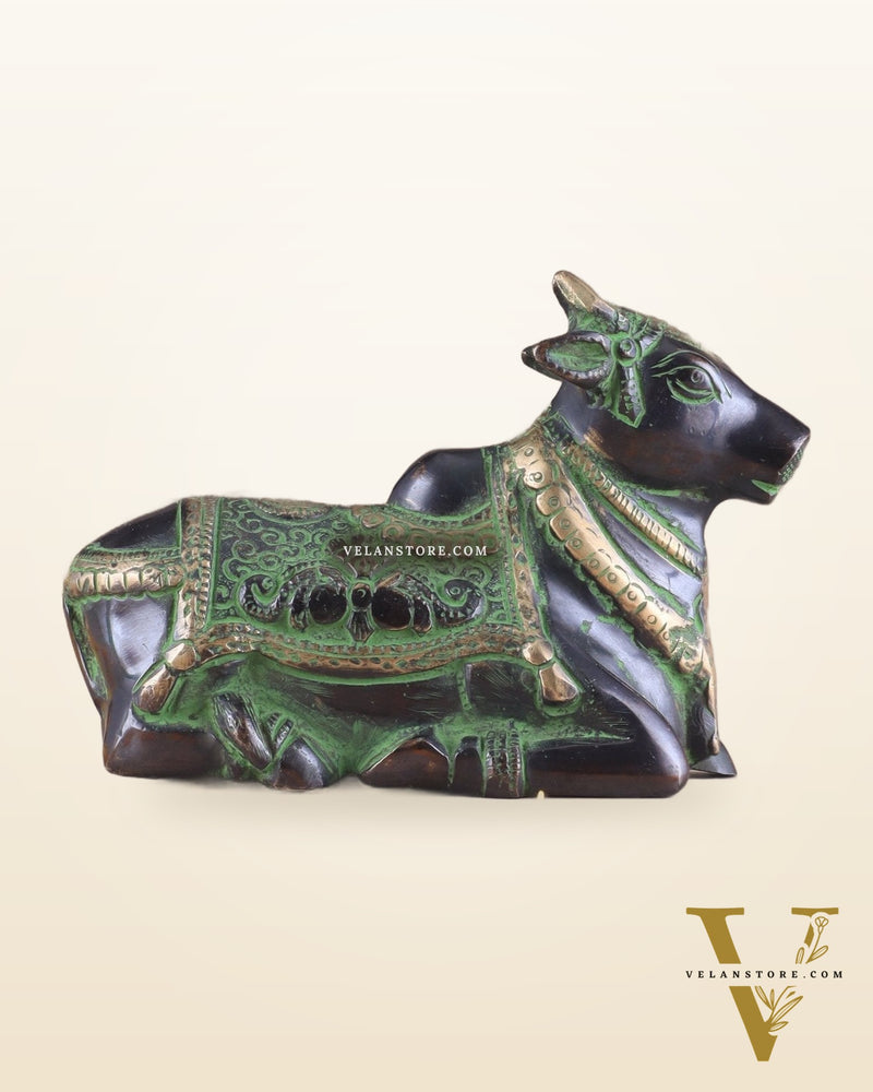 Brass Nandi Idol Black and green tone | 6"