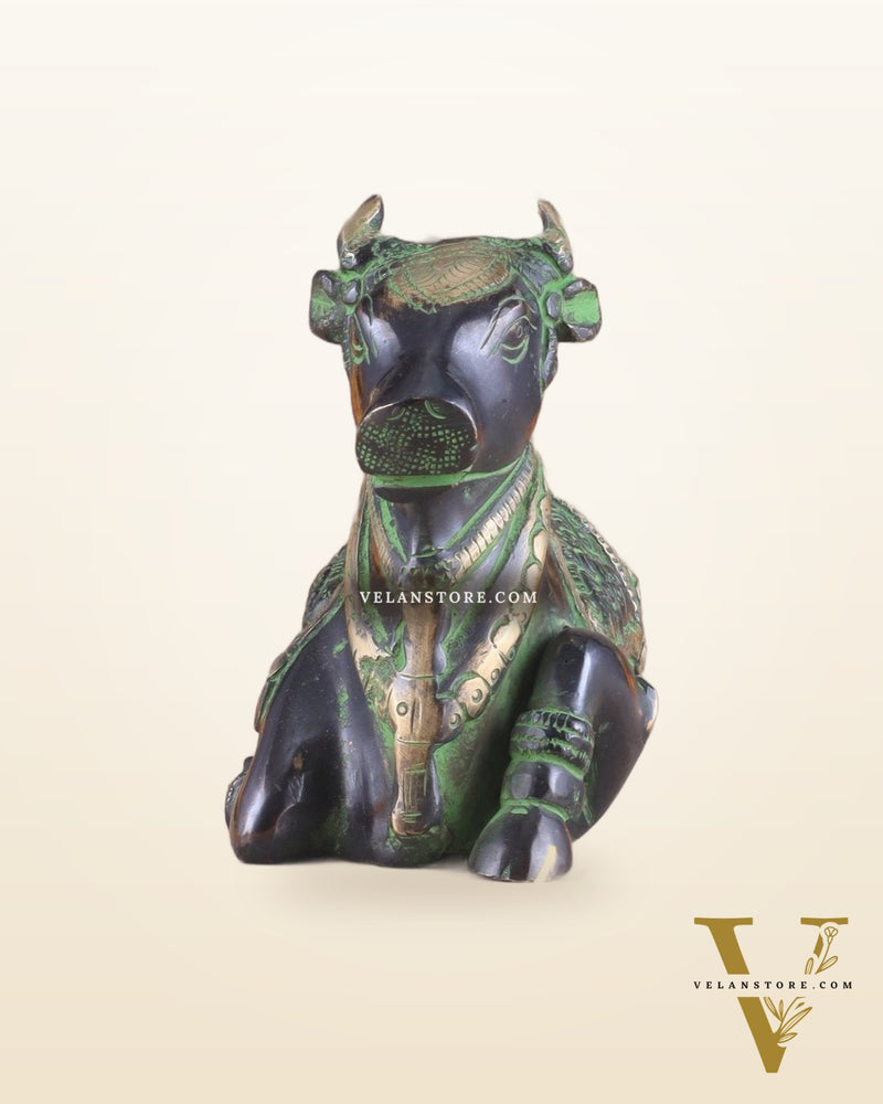 Brass Nandi Idol Black and green tone | 6"