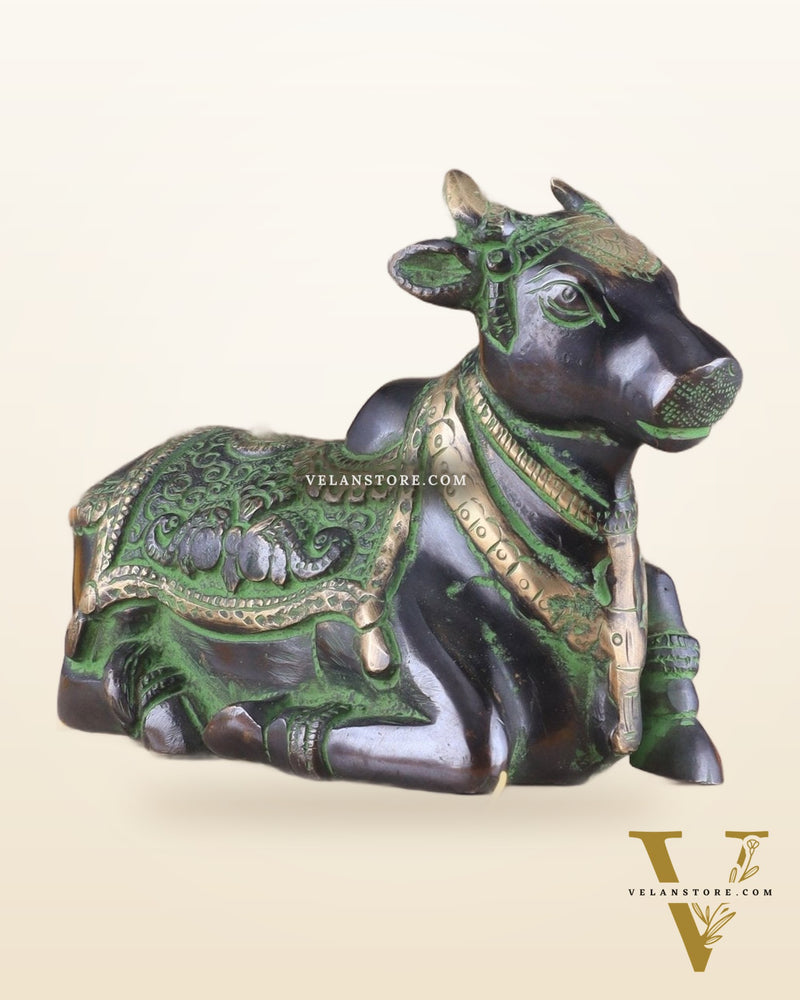 Brass Nandi Idol Black and green tone | 6"