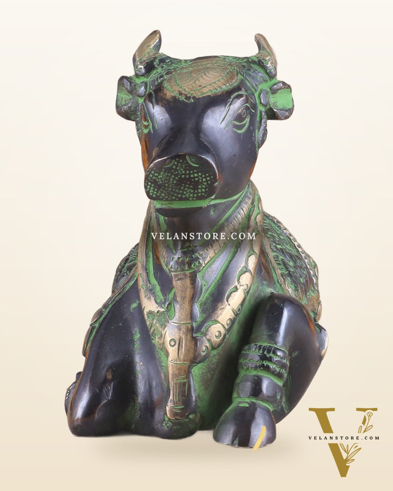 Brass Nandi Idol Black and green tone | 6"