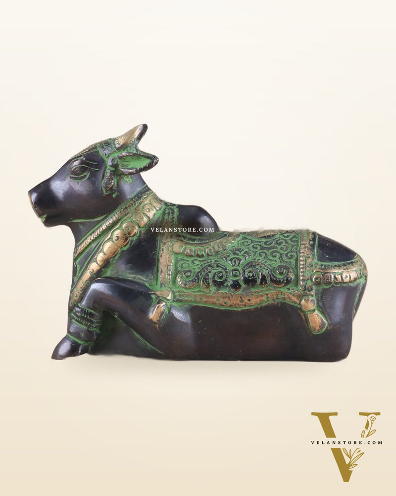 Brass Nandi Idol Black and green tone | 6"