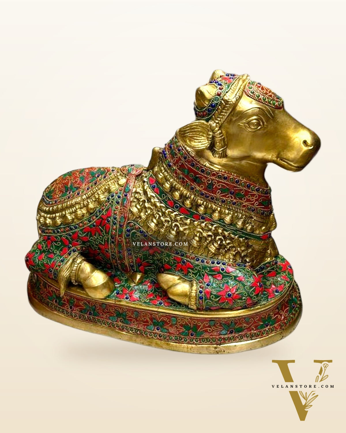 Brass Nandi Statue 17" stonework