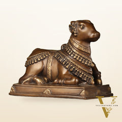 Brass Nandi Statue - 8 Inch