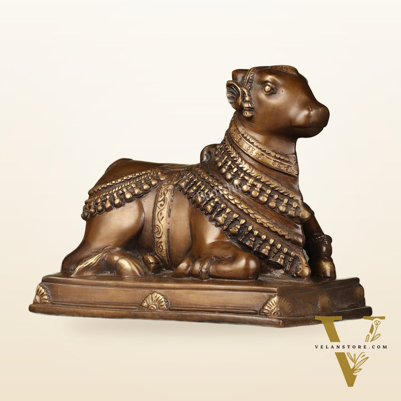 Brass Nandi Statue - 8 Inch