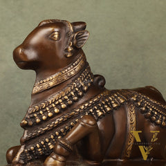 Brass Nandi Statue - 8 Inch