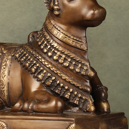 Brass Nandi Statue - 8 Inch