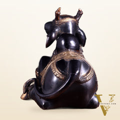Brass Nandi Statue Black tone - 15 inch