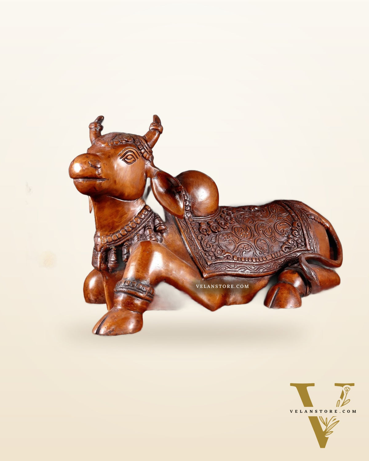 Brass Nandi Statue copper tone - 15 inch