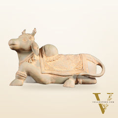 Brass Nandi Statue green sand finish - 15 inch