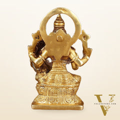 Brass Narasimha Lakshmi Idol | Height: 6 inch
