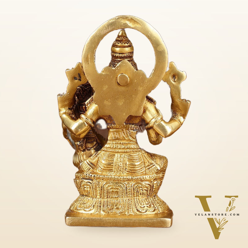 Brass Narasimha Lakshmi Idol | Height: 6 inch