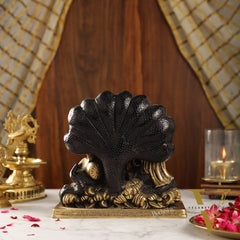 Brass Narayan Vishnu Lakshmi Idol on Sheshnaaga | 9" Height