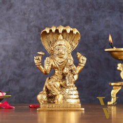 Brass Narsimha Lakshmi Idol 5.5 Inch