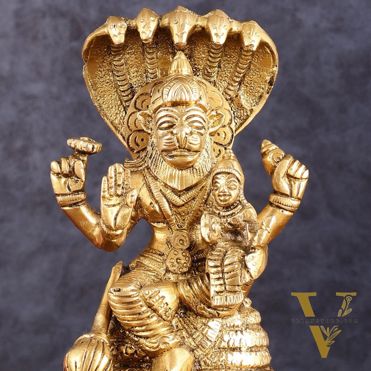 Brass Narsimha Lakshmi Idol 5.5 Inch
