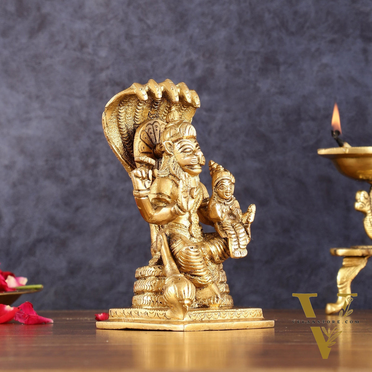 Brass Narsimha Lakshmi Idol 5.5 Inch