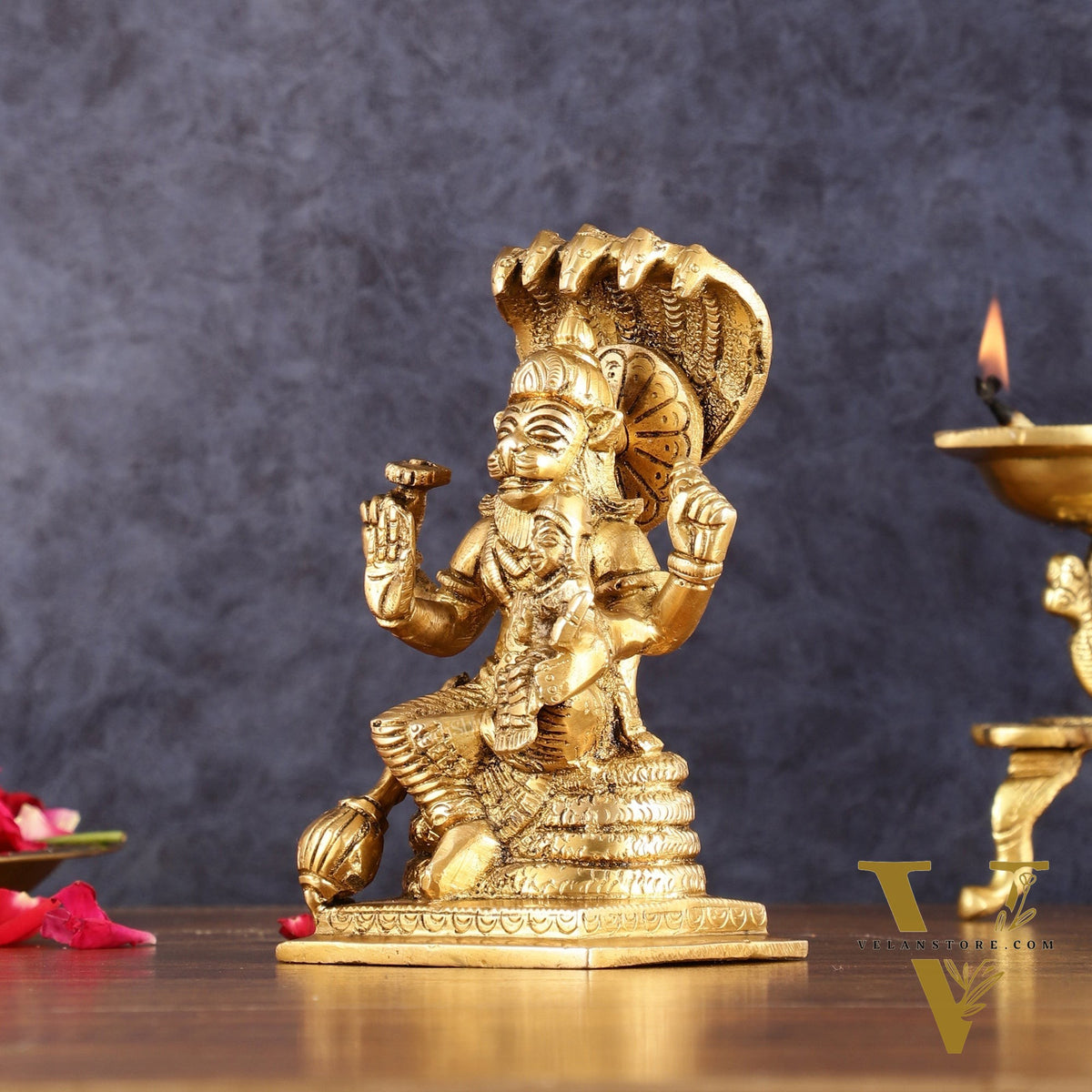 Brass Narsimha Lakshmi Idol 5.5 Inch