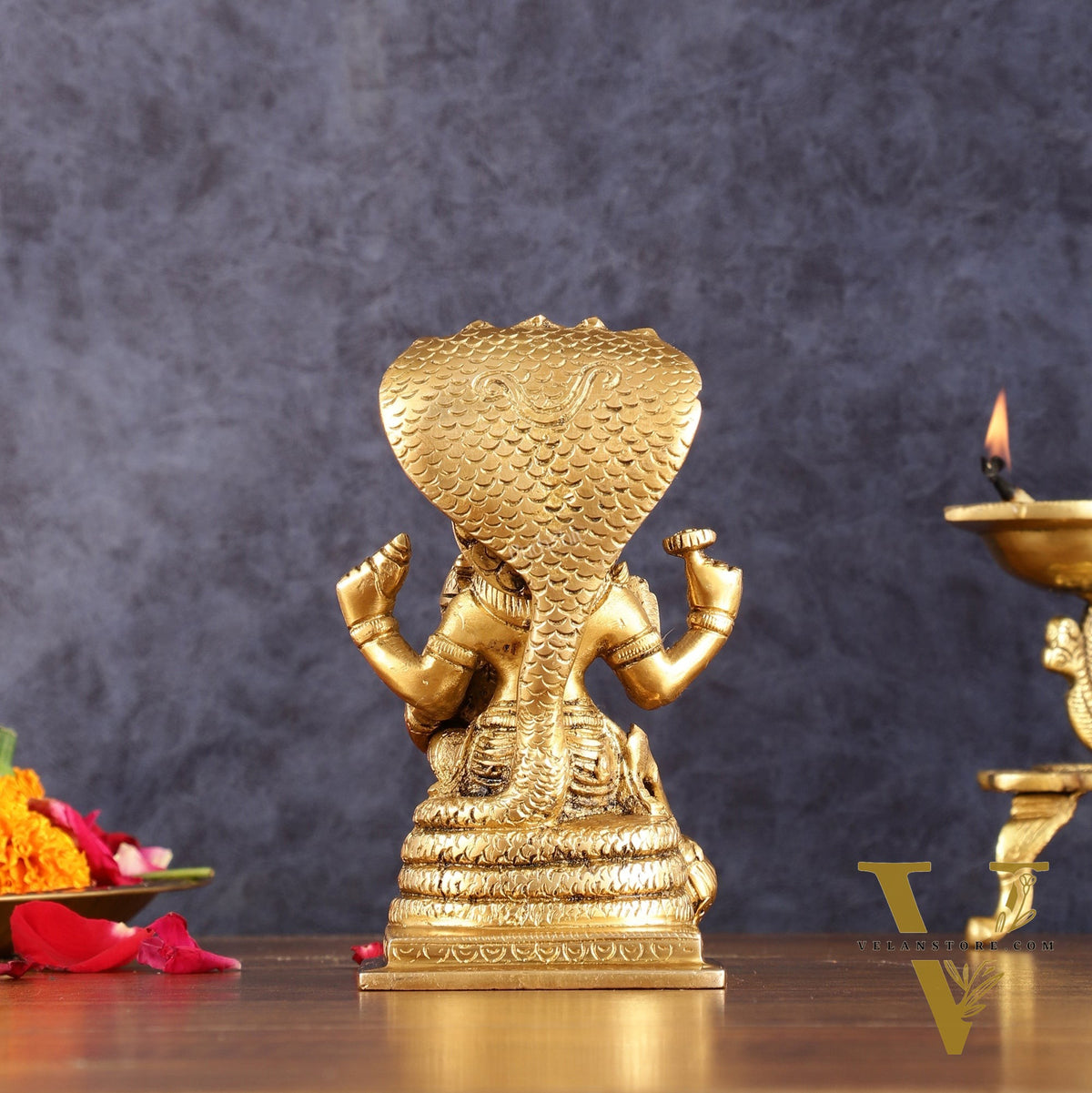 Brass Narsimha Lakshmi Idol 5.5 Inch