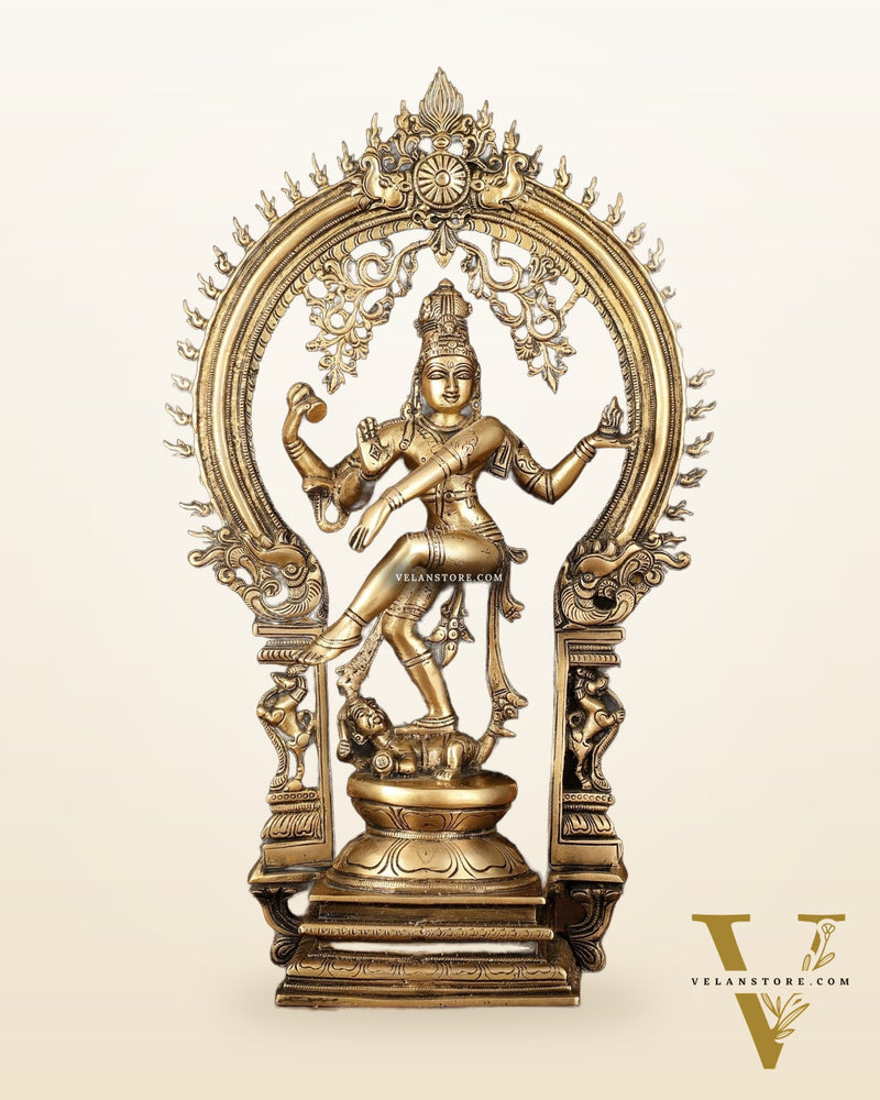 Brass Nataraja Dancing Shiva Superfine Sculpture - 18" Height